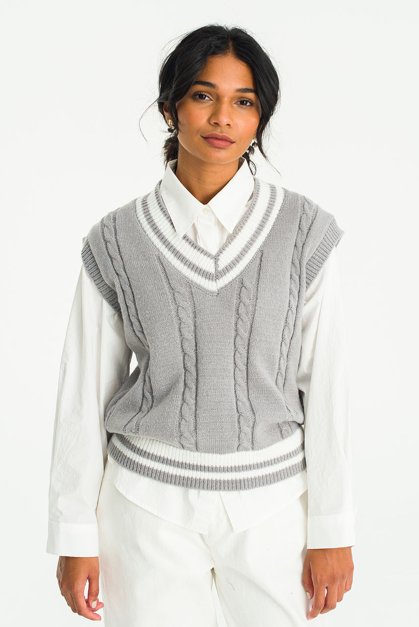 Kasa Contrast Vest, Grey