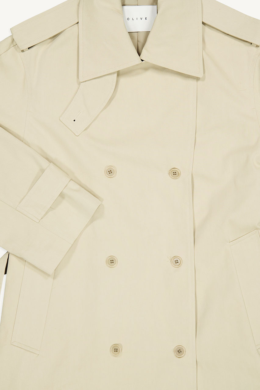 Double Button Trench, Beige