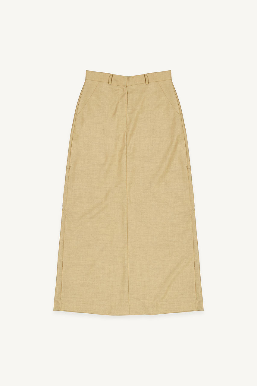 Tailored Maxi Skirt, Beige