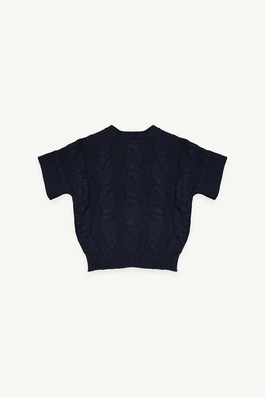 Kimono Sleeve Cable Jumper, Navy