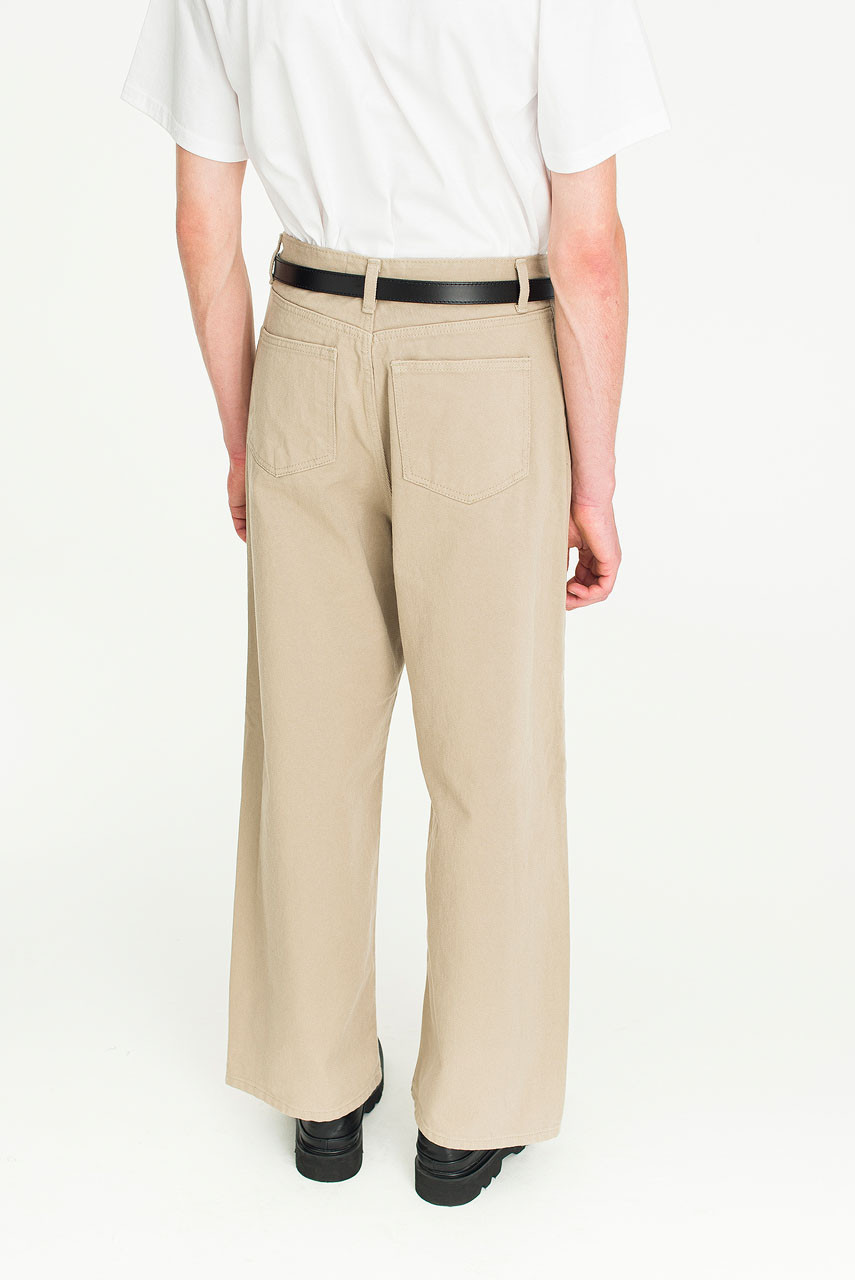 Menswear | Pintuck Twill Pants, Taupe