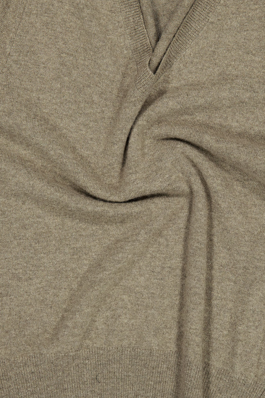 Cashmere Blend V Neck Jumper, Khaki