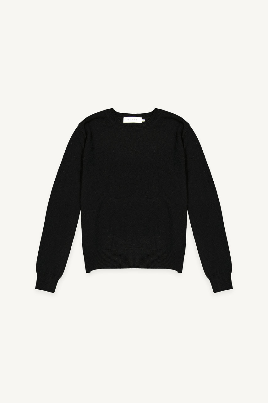 Cashmere Blend Crewneck Neck Jumper, Black