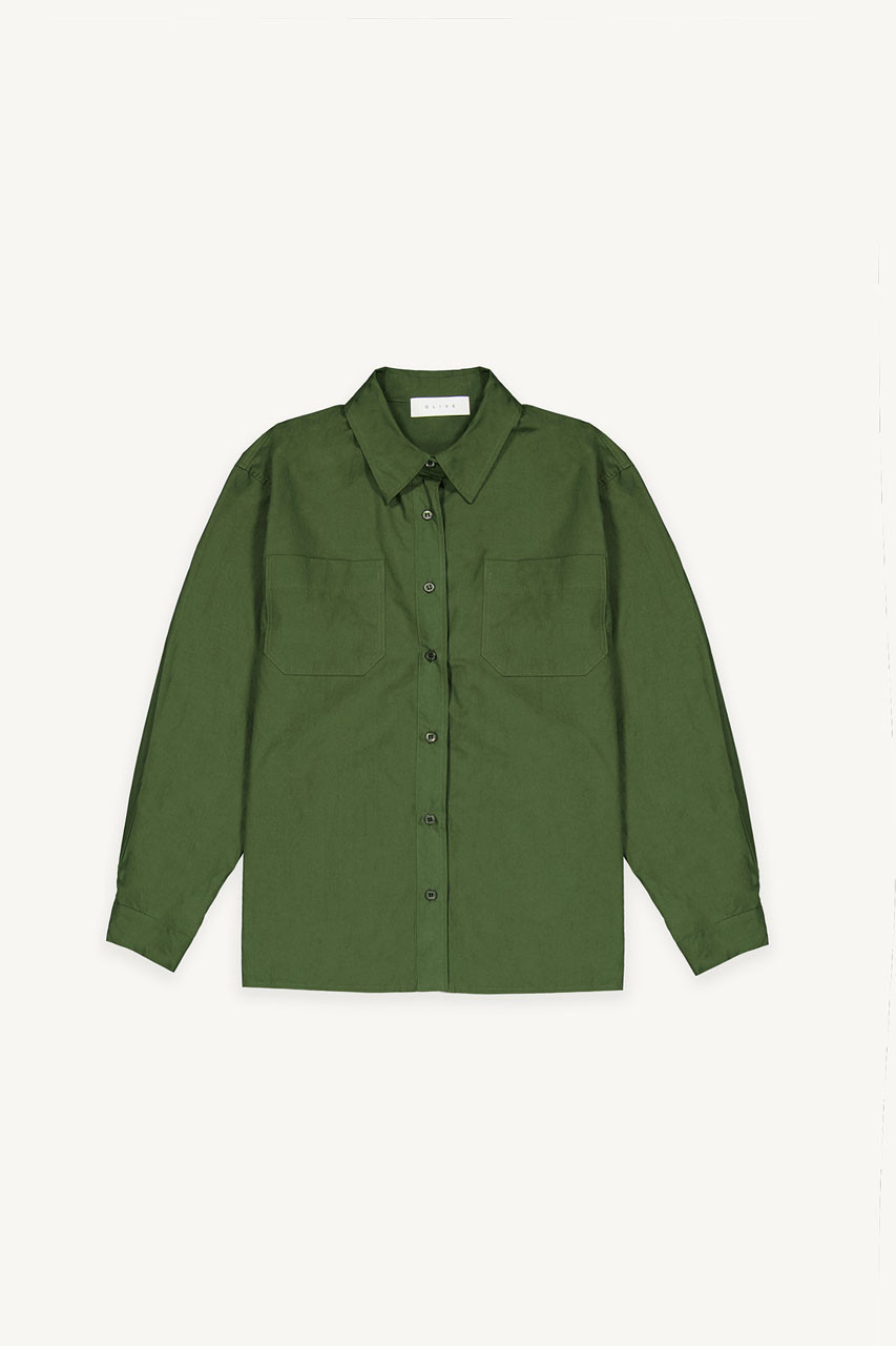 Twin Pocket Colour Shirt, Green