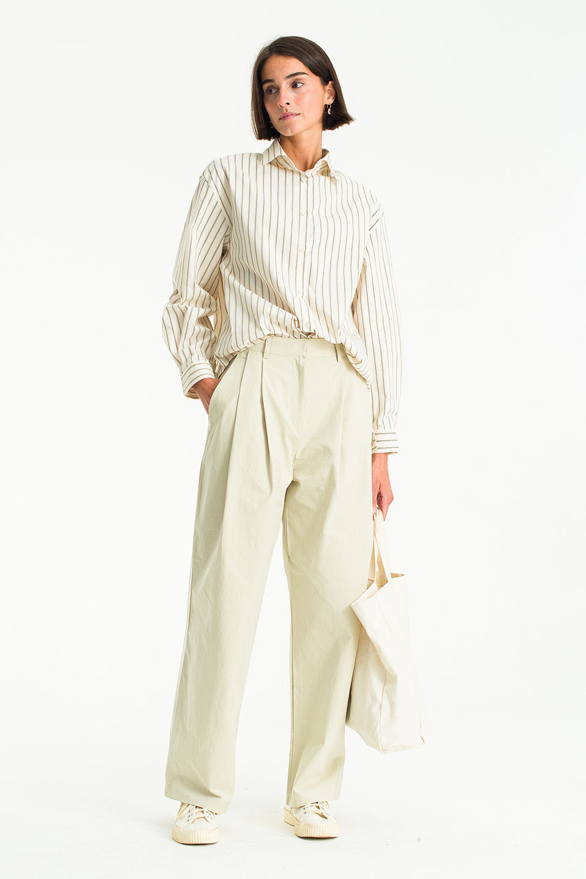 ryotakashimaNomat Front Tuck Wide Pants Ivory Gray