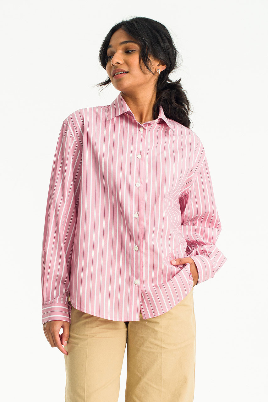 Selma Pin Stripe Shirt, Pink