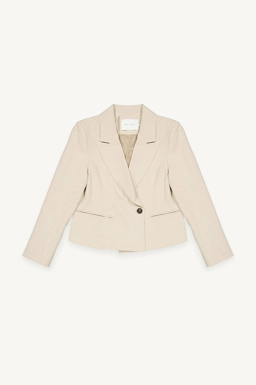 Mya Crop Jacket, Beige