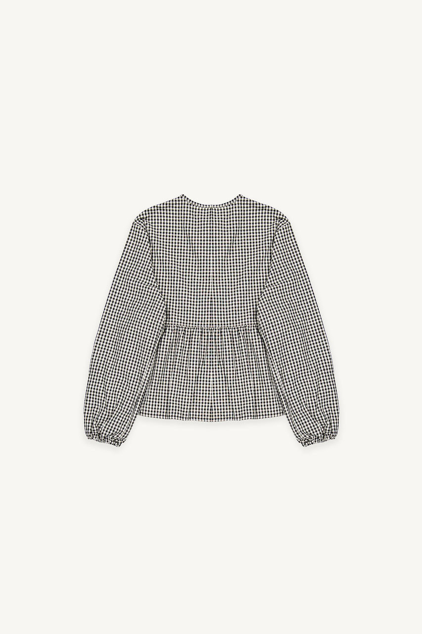 Takako Ribbon Blouse, Gingham