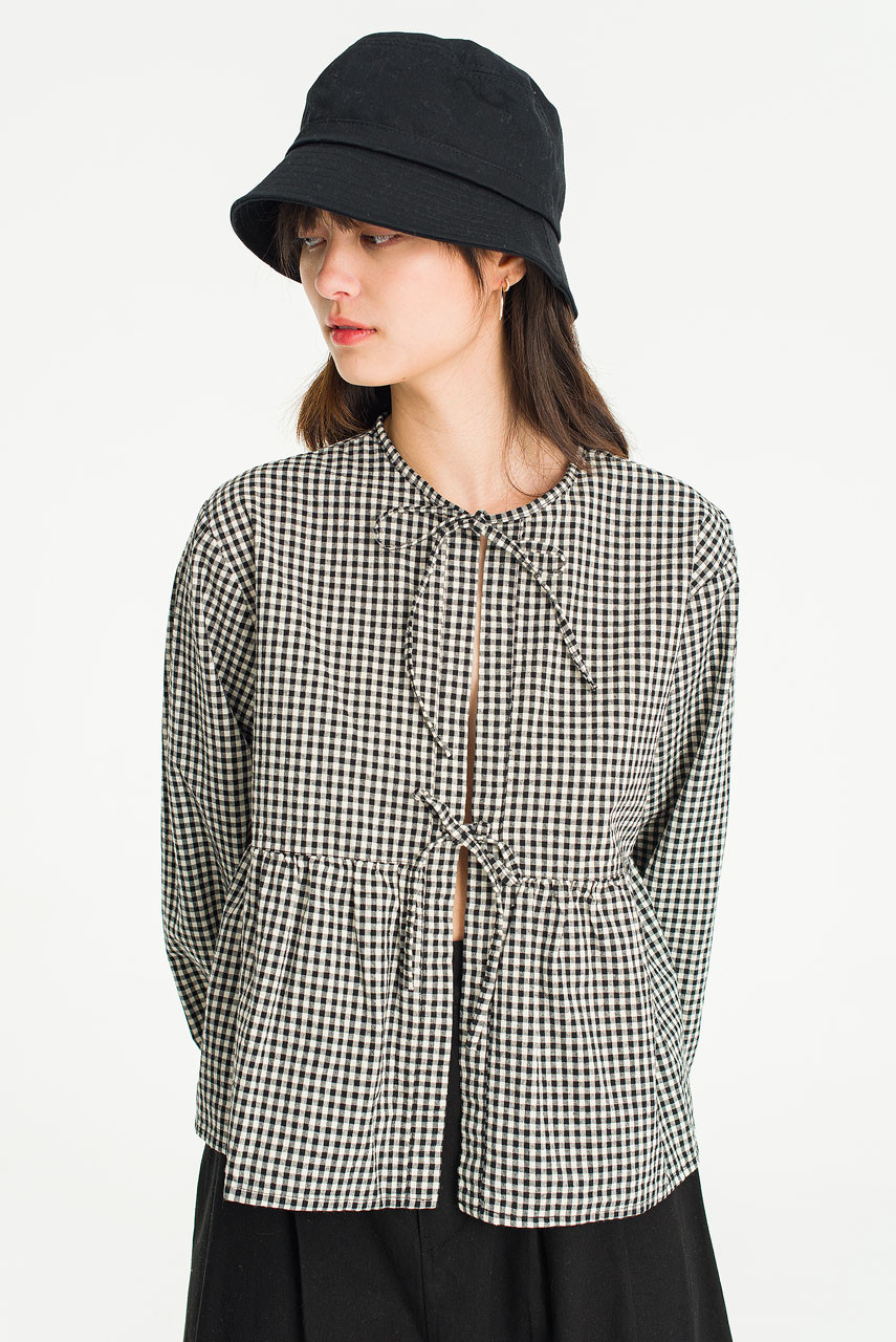 Takako Ribbon Blouse, Gingham