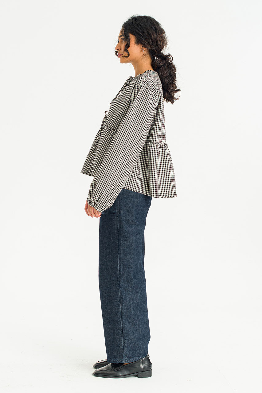 Takako Ribbon Blouse, Gingham