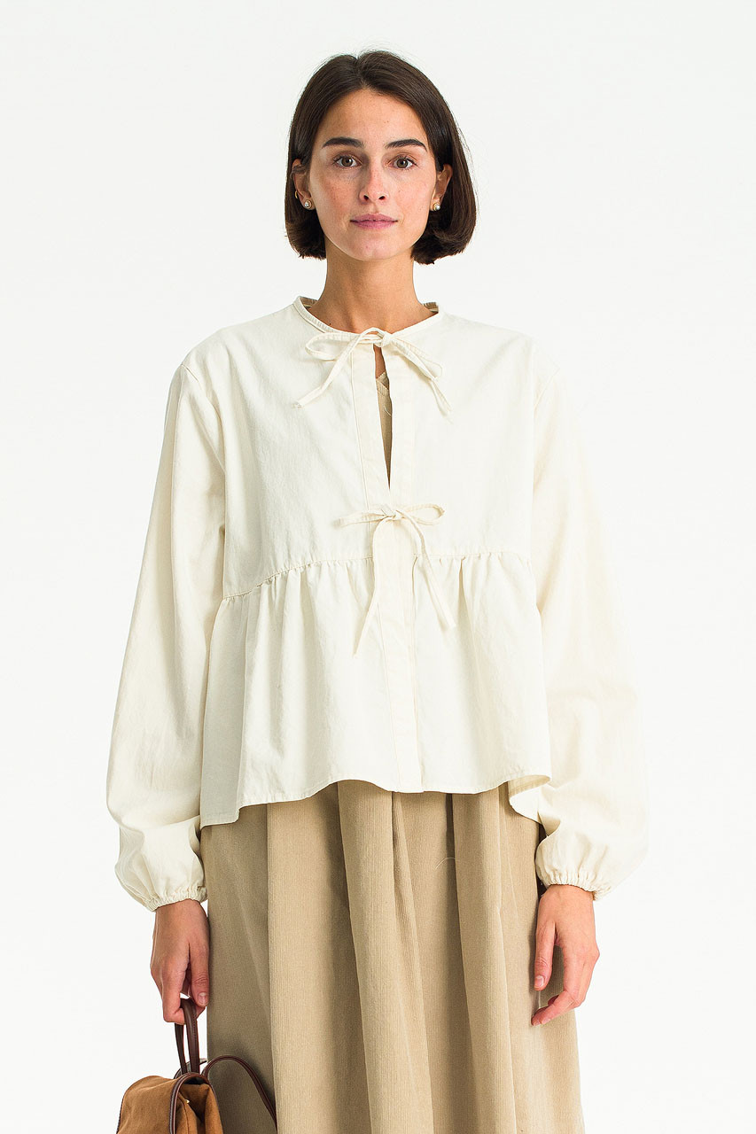 Takako Ribbon Blouse, Ivory