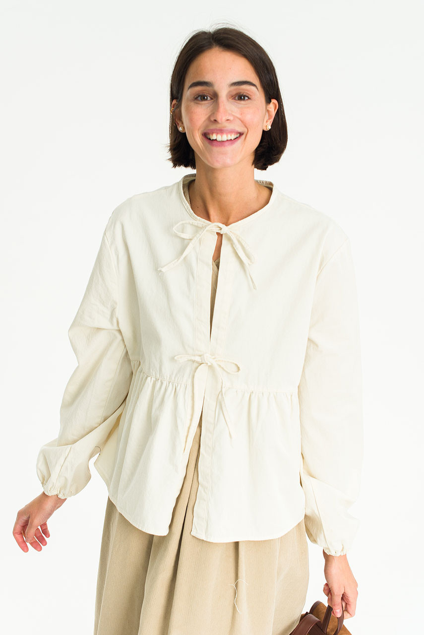 Takako Ribbon Blouse, Ivory