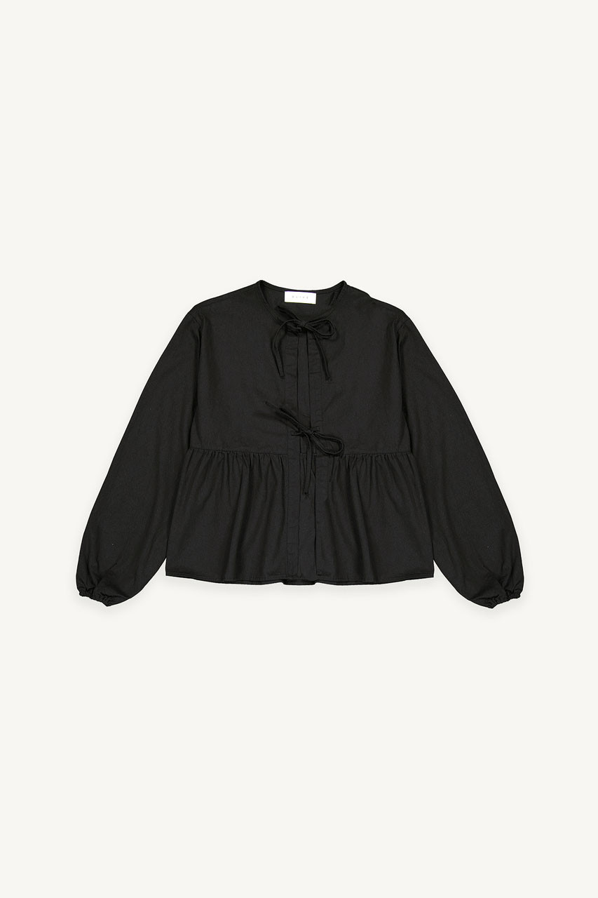 Takako Ribbon Blouse, Black