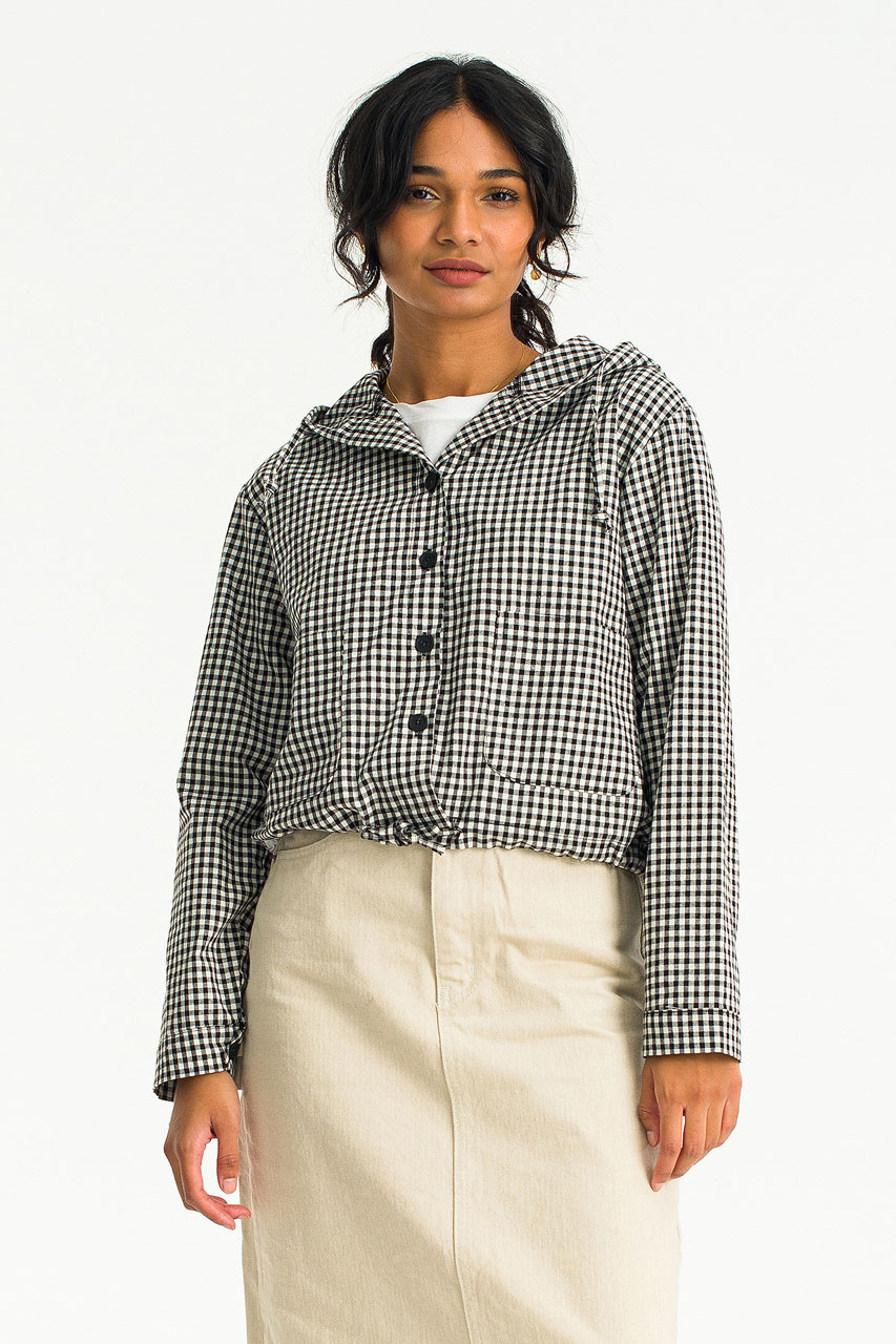 Maple Gingham Hood, Black