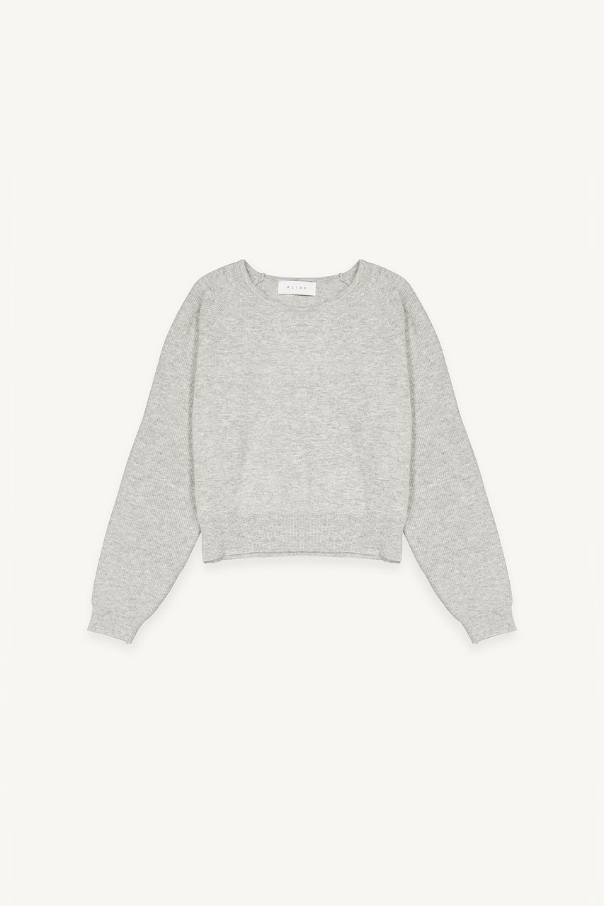 Yuki Scoop Neck Jumper, Melange Grey