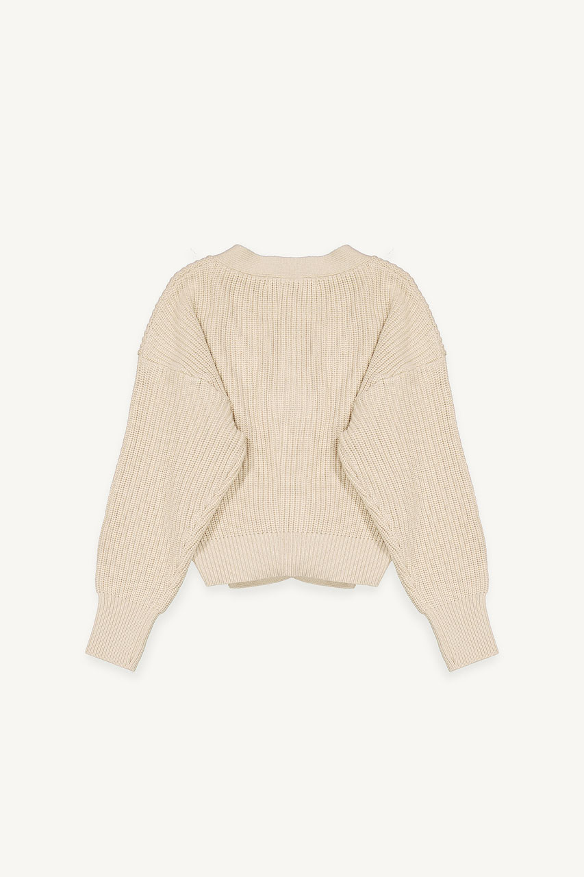 Hikiri Belted Cardigan, Beige