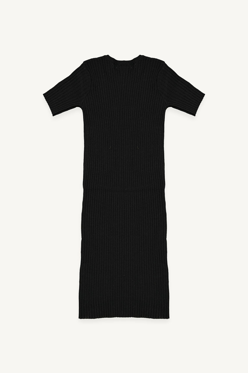 Mya Ribbed Maxi Dress, Black
