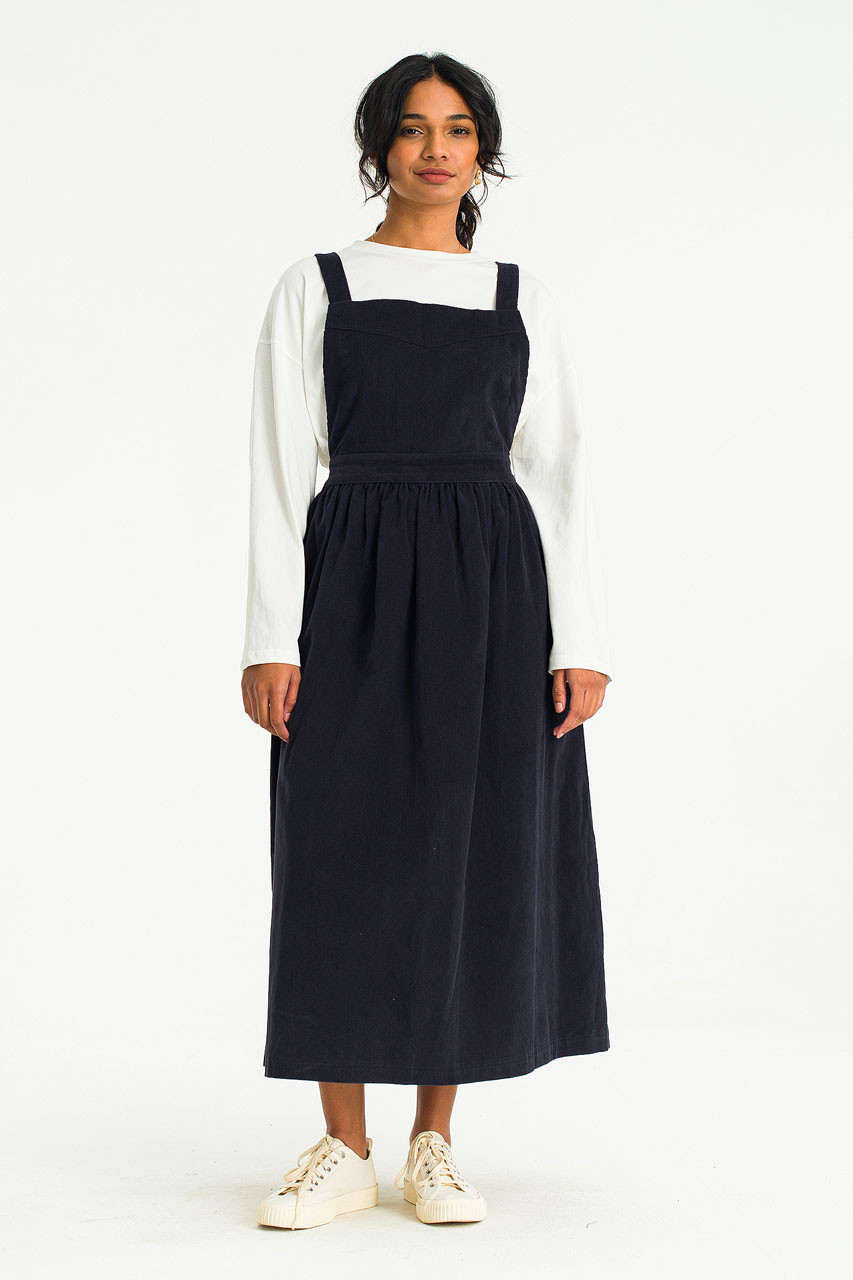 Kyoko Cord Apron Dress, Navy