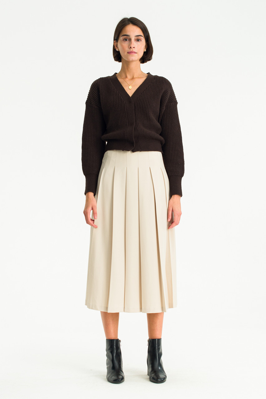 Jane Pleated Skirt, Cream