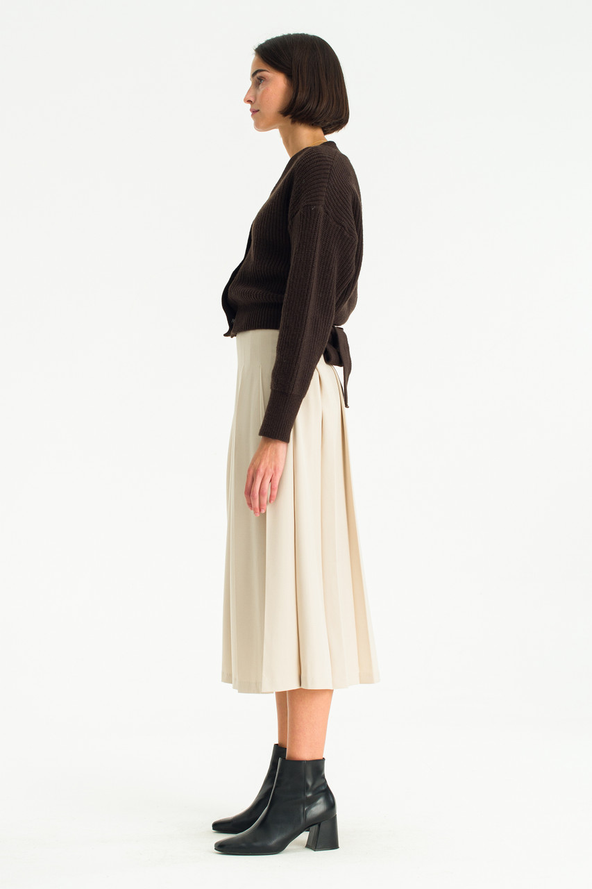 Jane Pleated Skirt, Cream