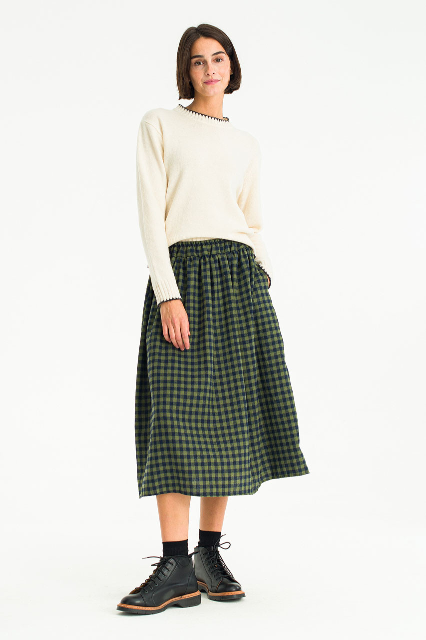 Tessa Gingham Skirt, Green