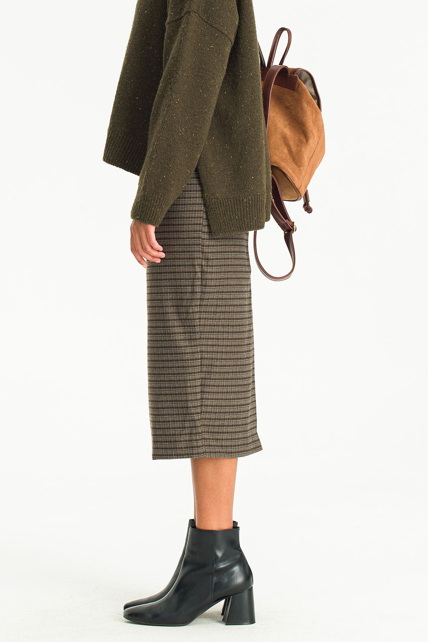 Kai Check Skirt, Camel