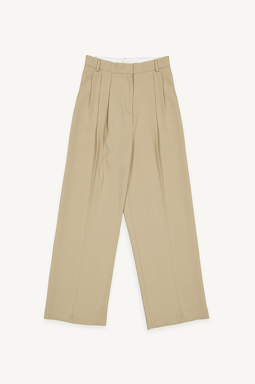 Yui Tuck Slacks, Beige