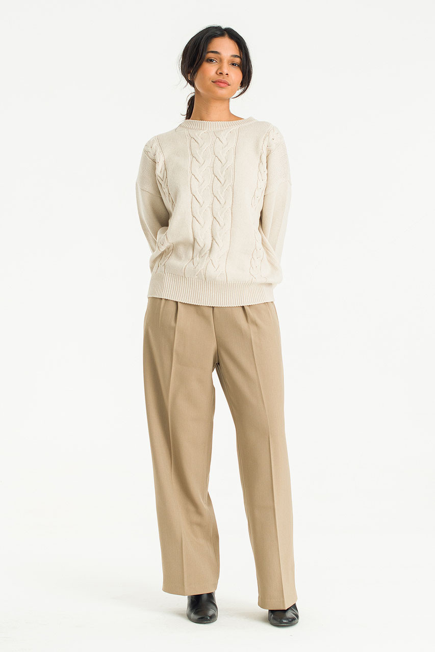 Yui Tuck Slacks, Beige