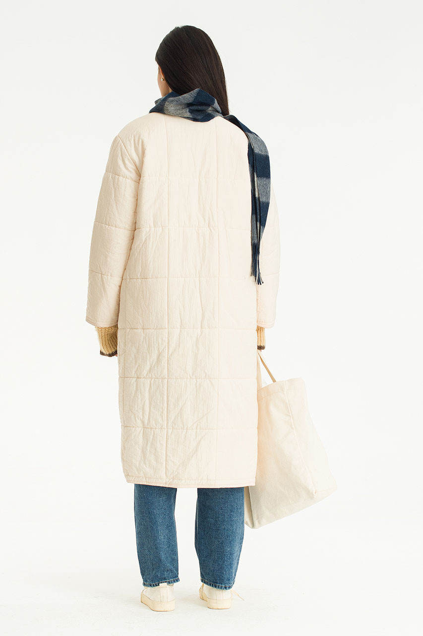 Kiko Long Padded Coat, Cream