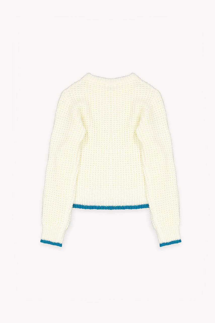 Napa Waffle Contrast Jumper, Ivory