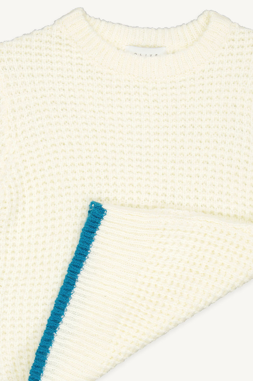 Napa Waffle Contrast Jumper, Ivory
