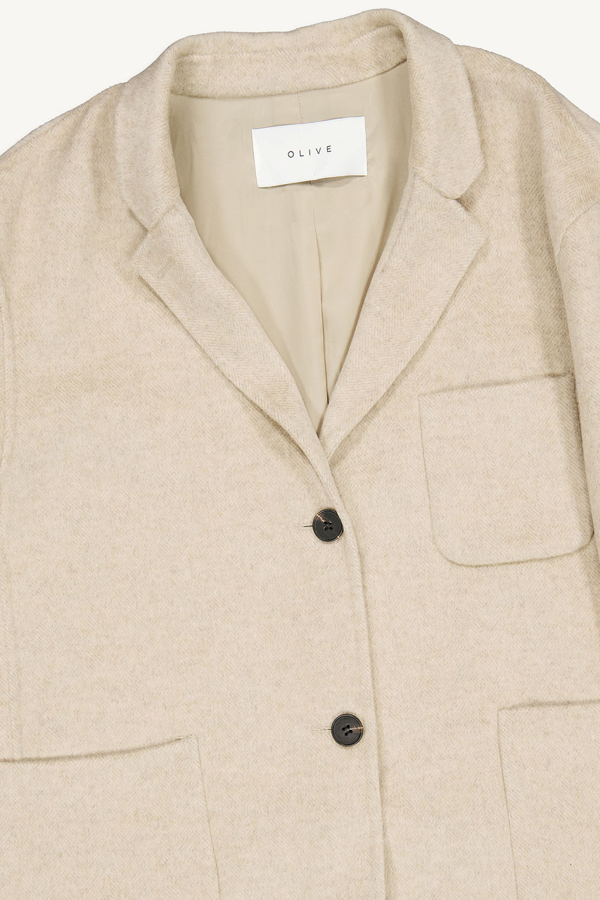 Jay Herringbone Seamless Jacket, Beige