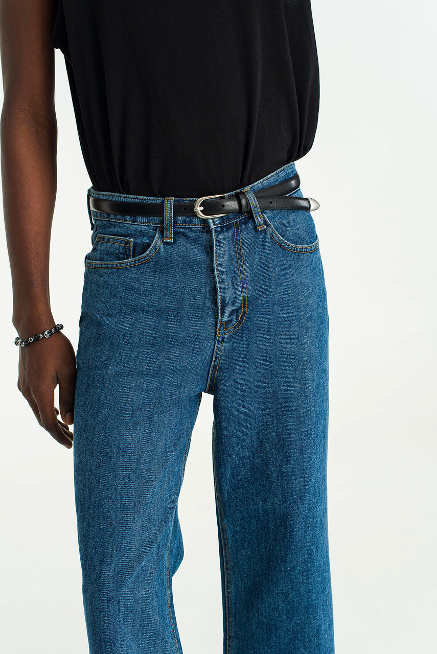 Menswear | Wide Bootcut Jeans, Mid Blue