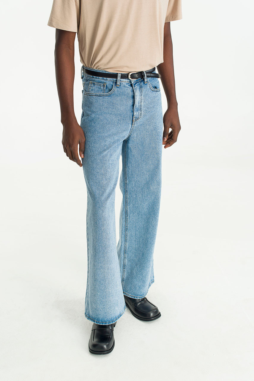 Menswear | Wide Bootcut Jeans, Light Blue