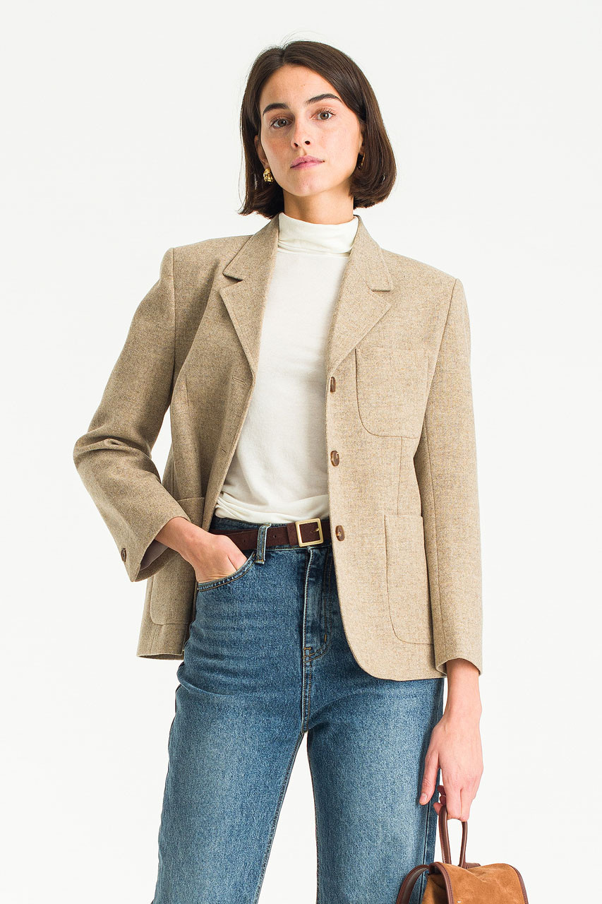 Merino Wool Jacket, Beige