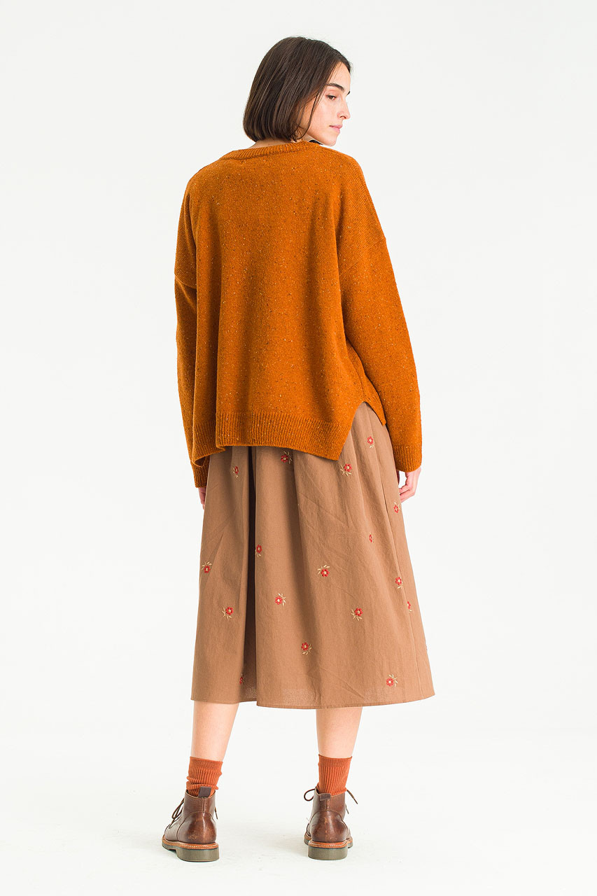 Boucle Round Neck Jumper, Pumpkin