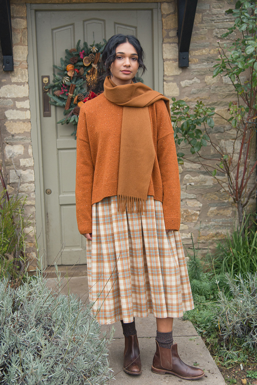 Boucle Round Neck Jumper, Pumpkin