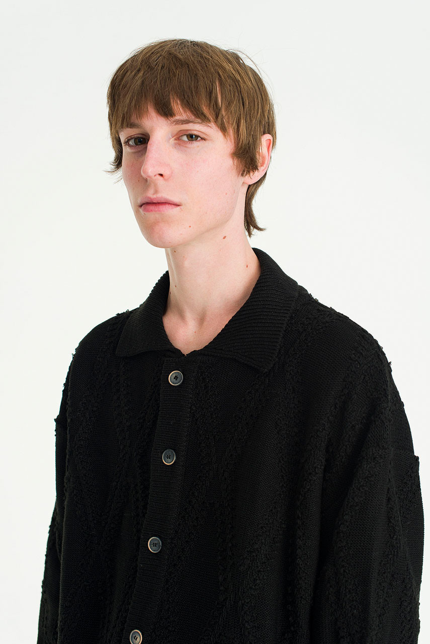 Menswear | Diamond Knit Cardigan, Black