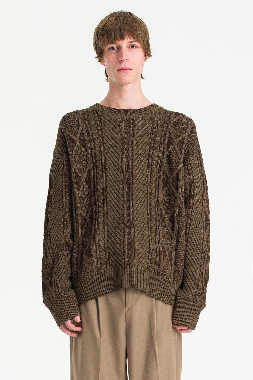 aran knit ＋ brown  knitセット/コーデ