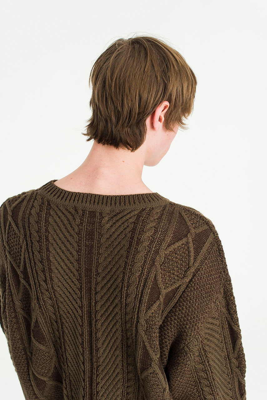 aran knit ＋ brown  knitセット/コーデ