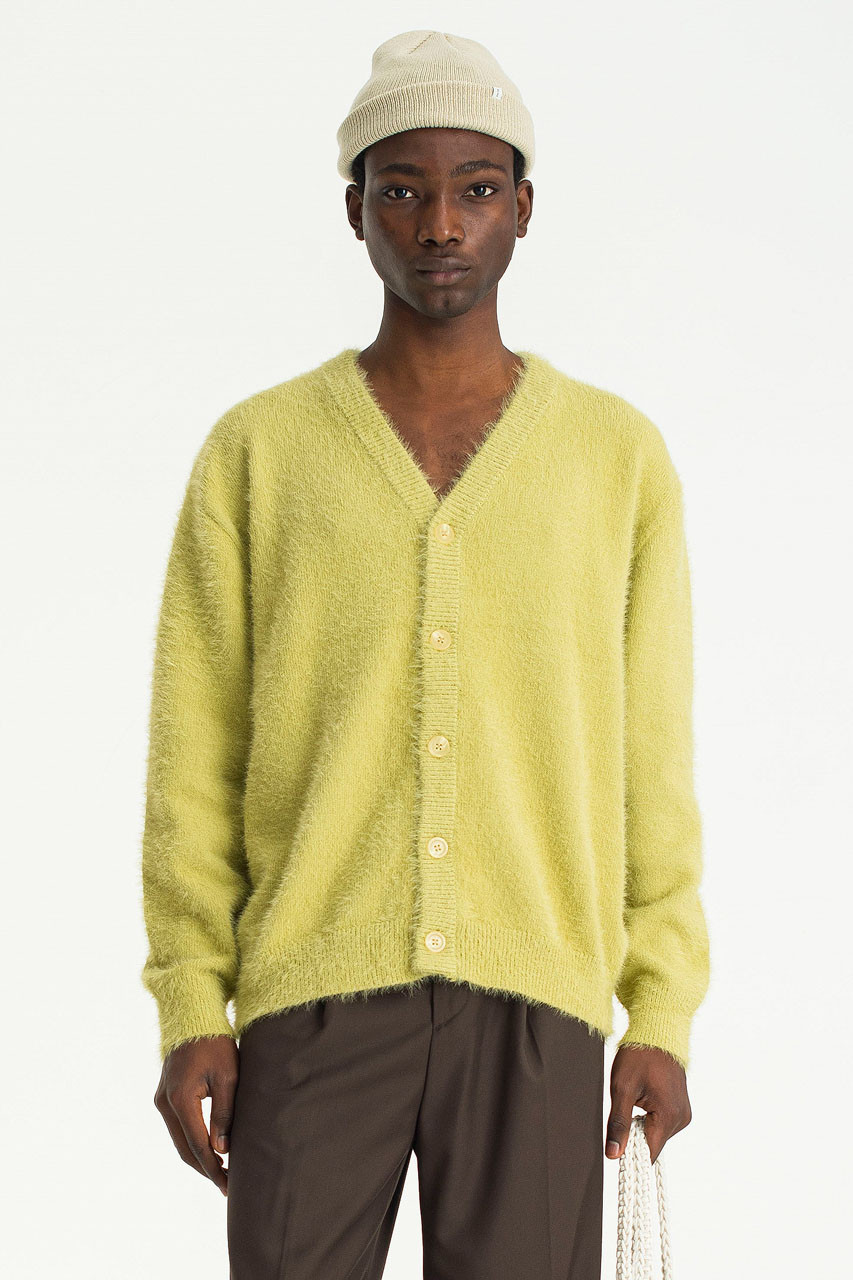 Menswear | Fuzzy Cardi, Lime