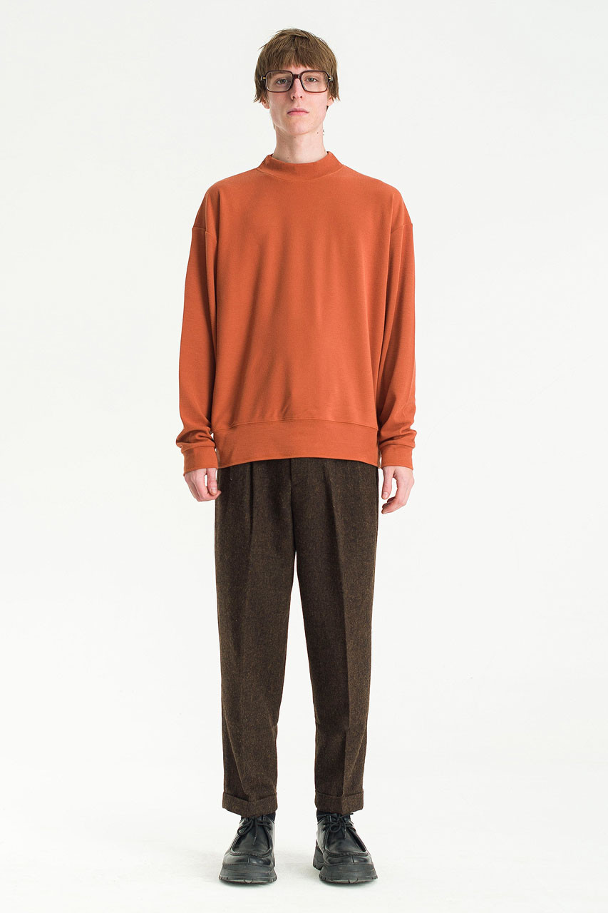 Men Printed Oversized Tee - Brick - SM2601013C
