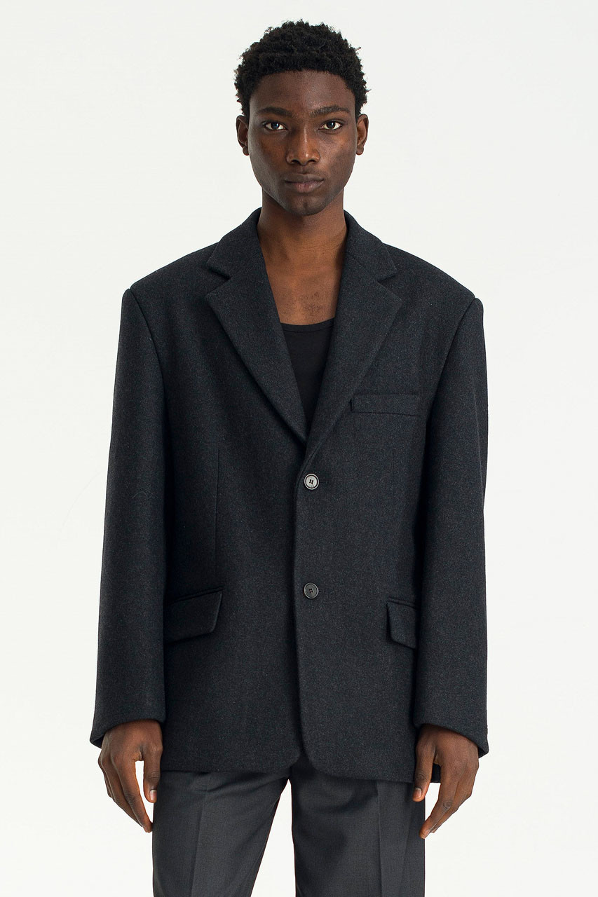 Menswear | Wool Blazer , Charcoal