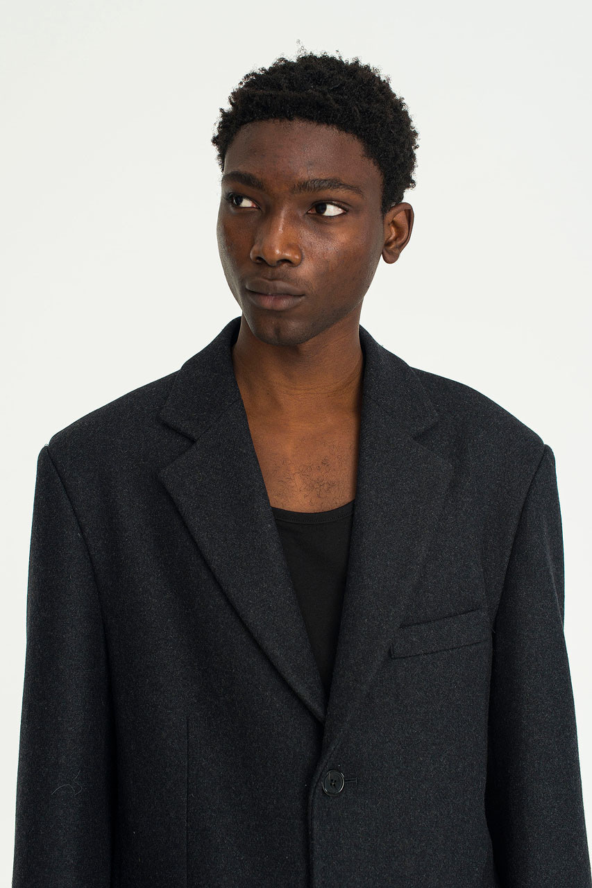 Menswear | Wool Blazer , Charcoal