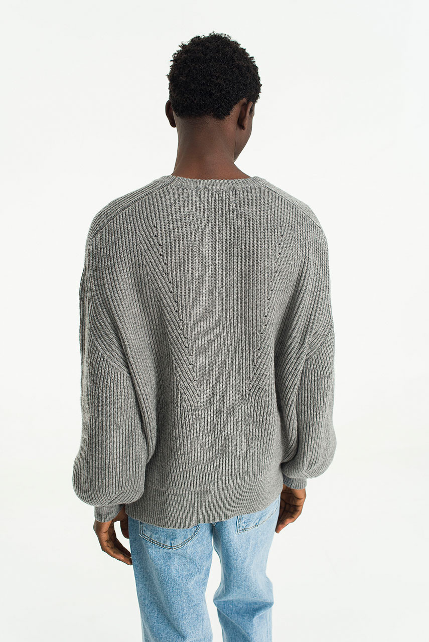 Menswear | Fisherman Pullover Knit, Grey
