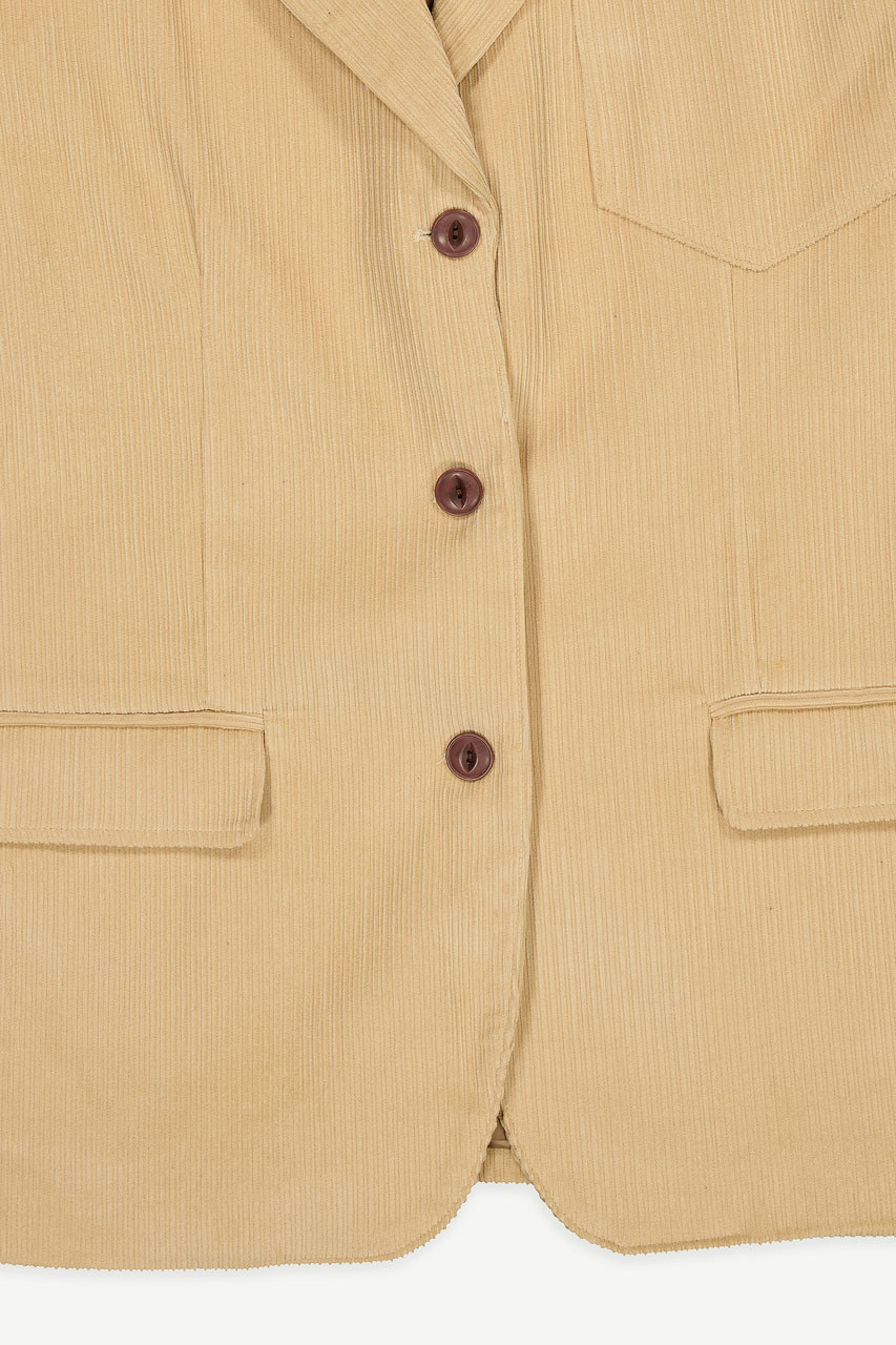 Corduroy Boxy Jacket, Beige