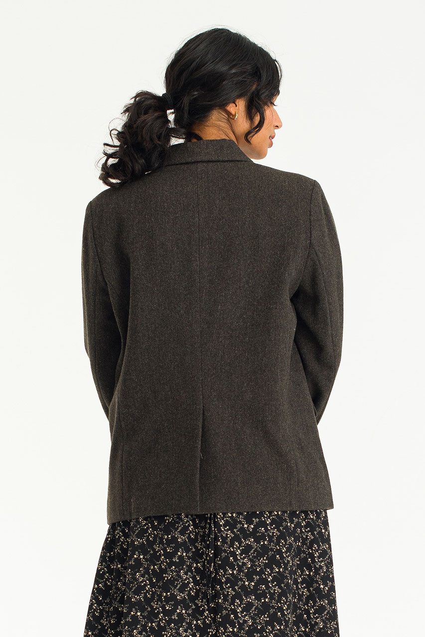 Emi Herringbone Jacket, Charcoal