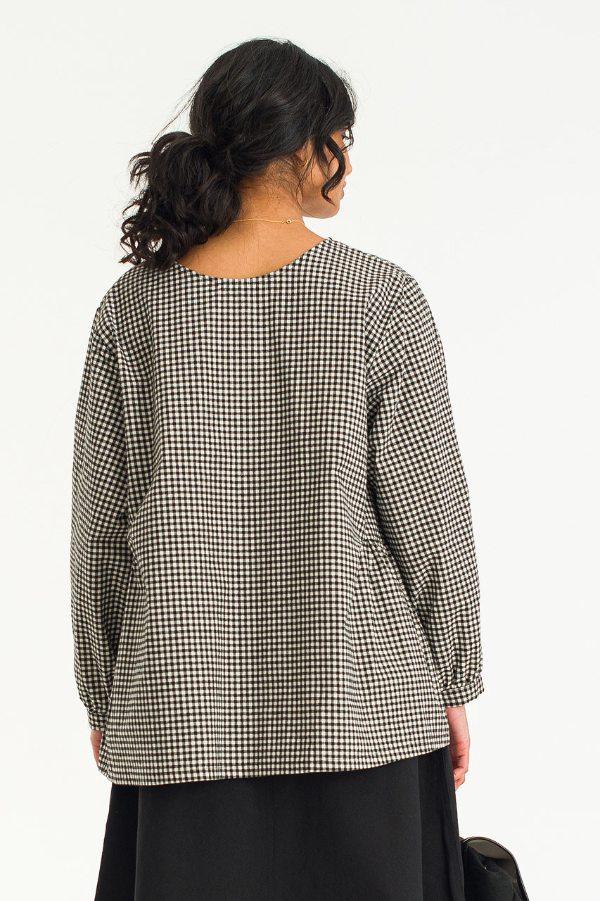 Latte Gingham Tunic, Black