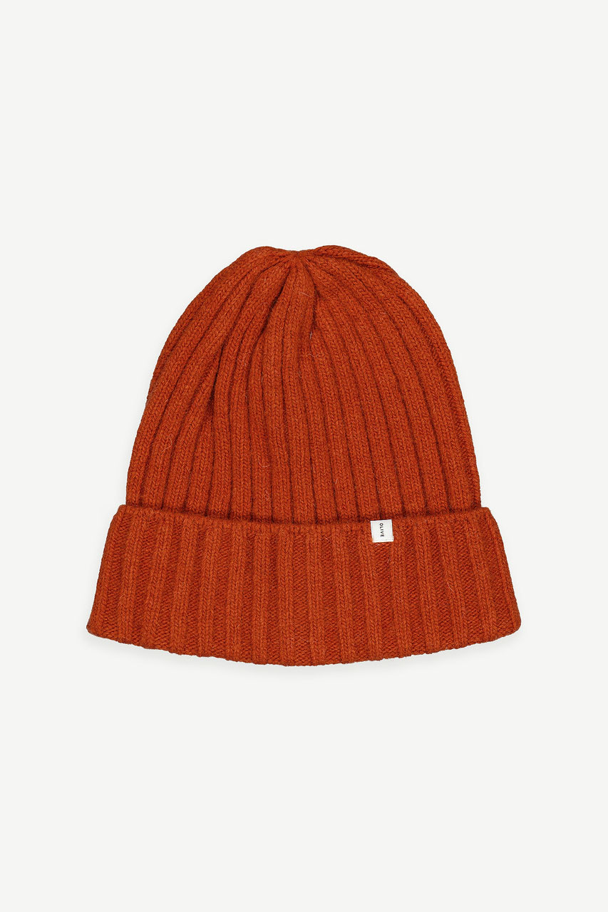 Akane Wool Beanie, Brick