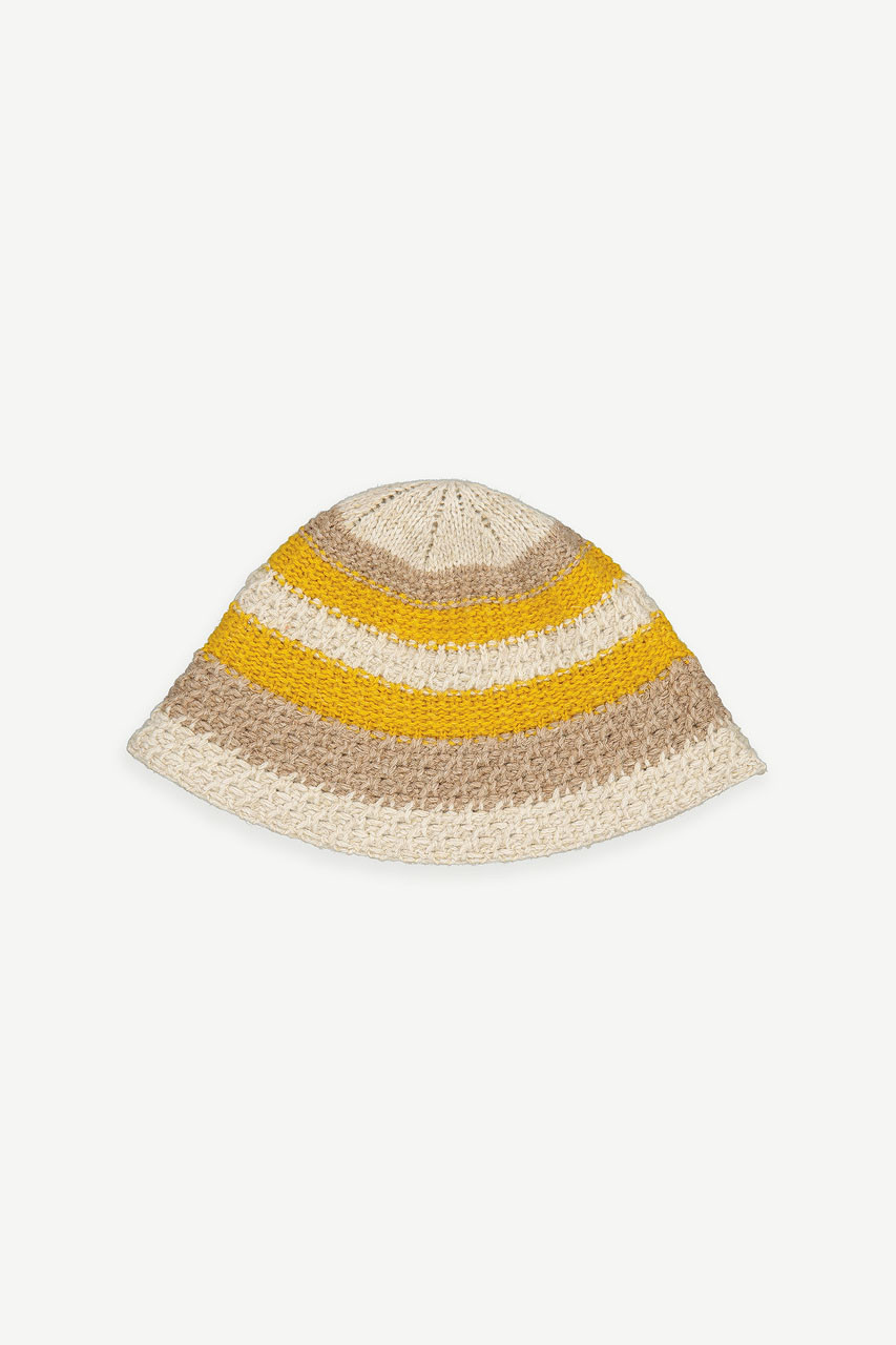 Himari Wool Stripe Hat, Oat